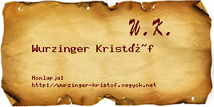 Wurzinger Kristóf névjegykártya